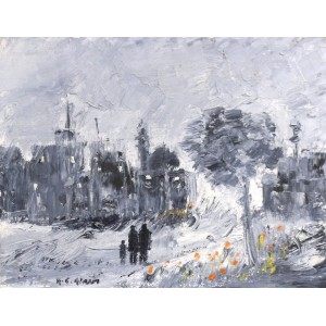 Hamid Alvi, 08 x 10 inch, Oil on Canvas, Landscape Painting, AC-HA-025